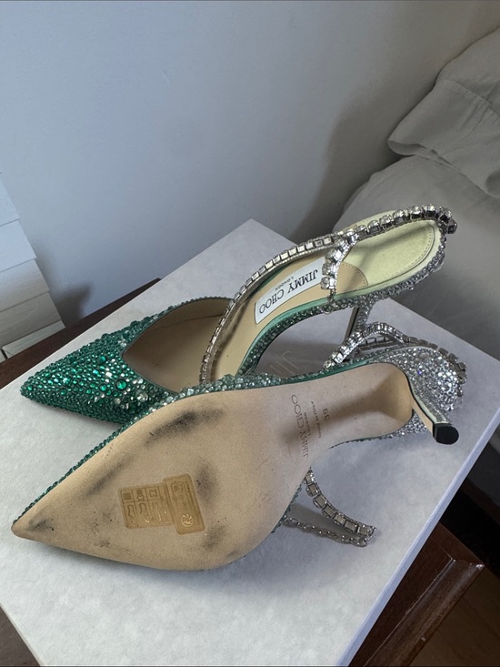 Jimmy Choo Shoes - Jimmy Choo Emerald Green Crystal Slingback Pumps